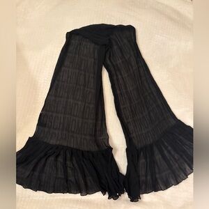 Moschino Italian silk black scarf, goth, dark coquette